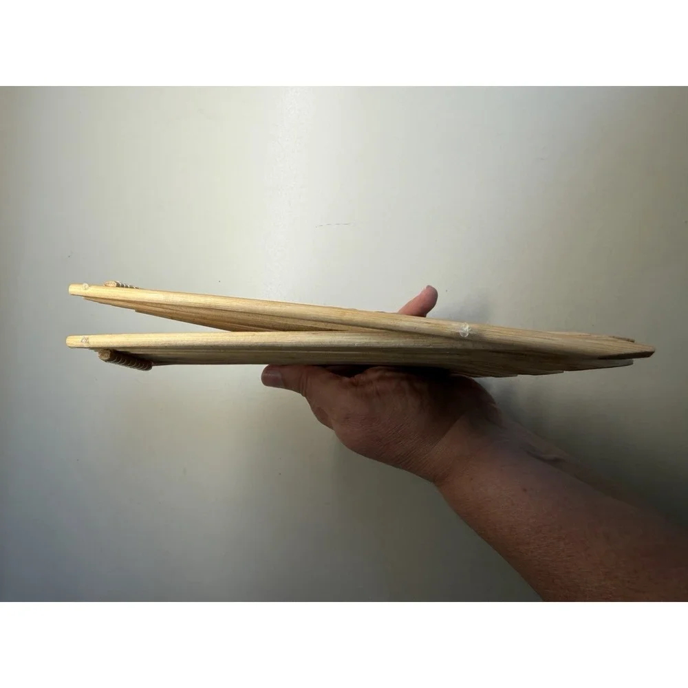 Mid Century Modern Folding Wooden Slat‎ Fruit Basket Expandable Trivet 12